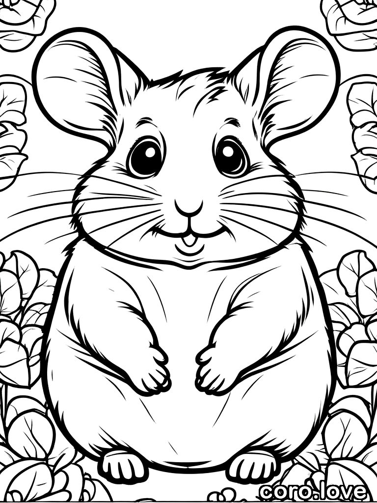 hamster coloring page - Cute Hamster