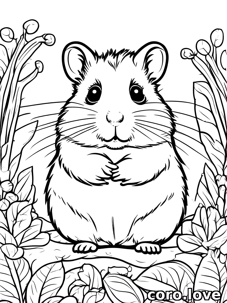 hamster coloring page - Cute Hamster