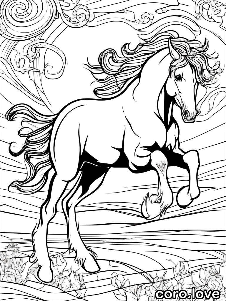 horse coloring page - Horse