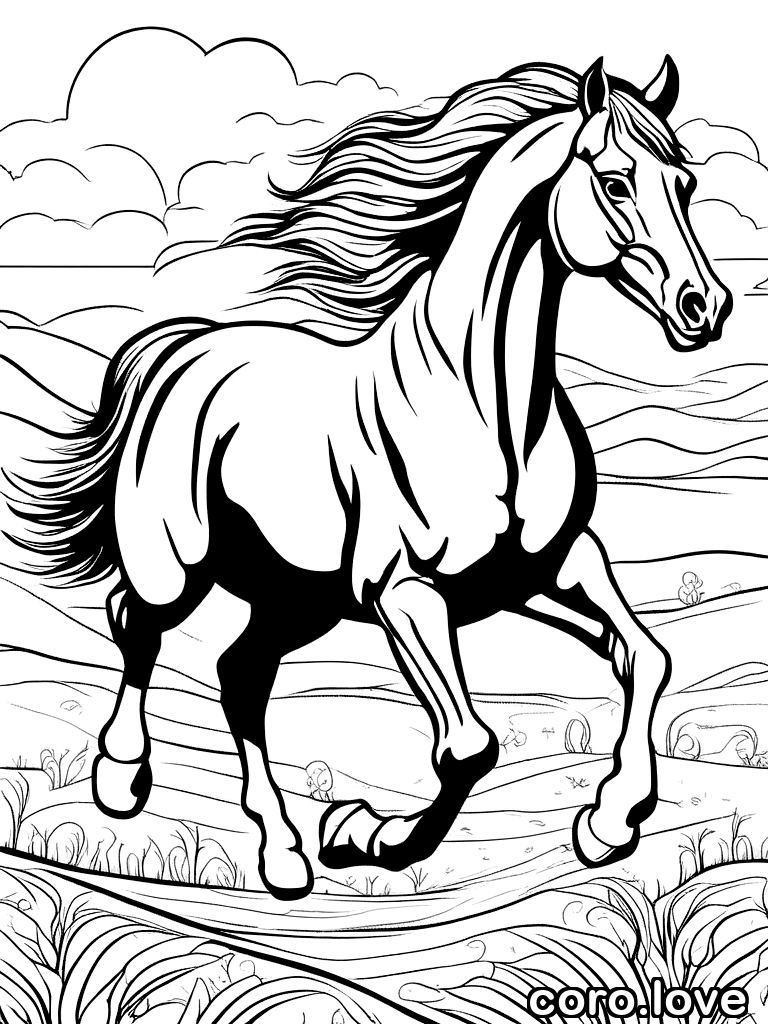 horse coloring page - Horse