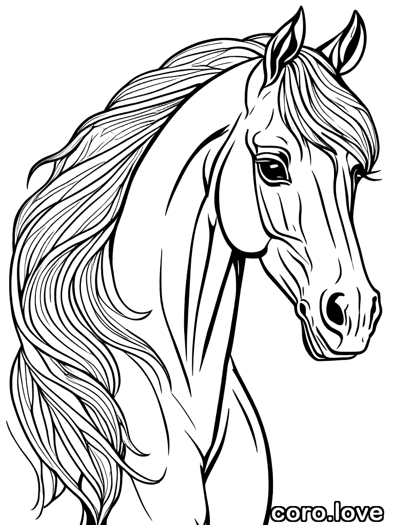 Free Horse coloring page for printing