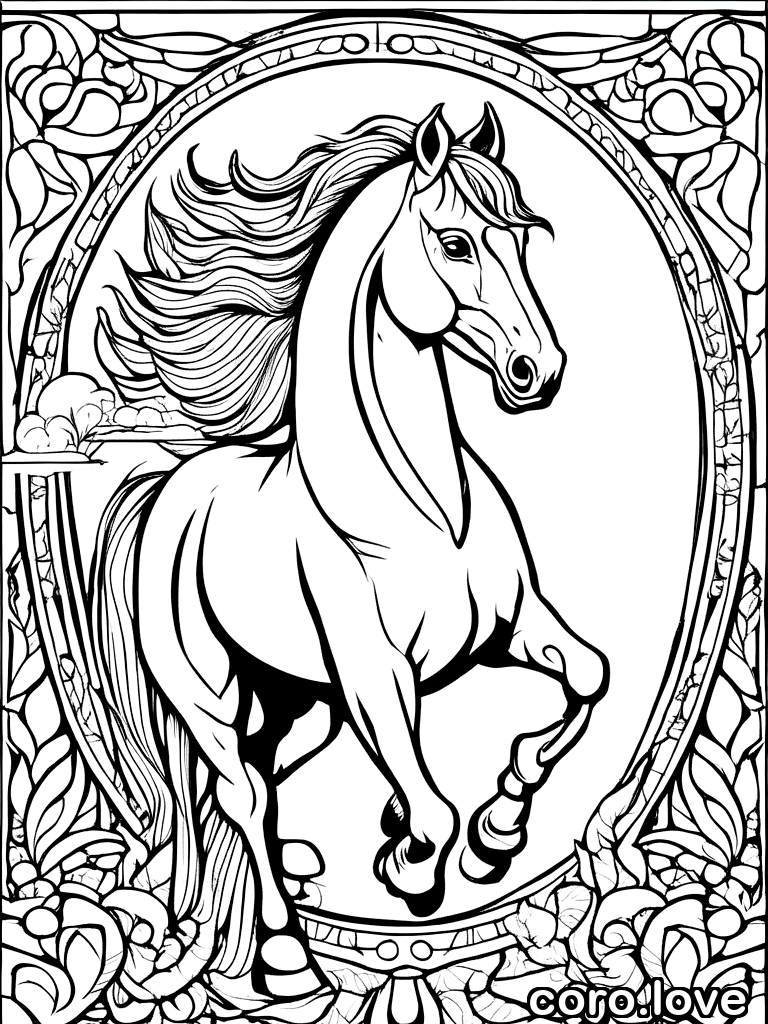 horse coloring page - Horse