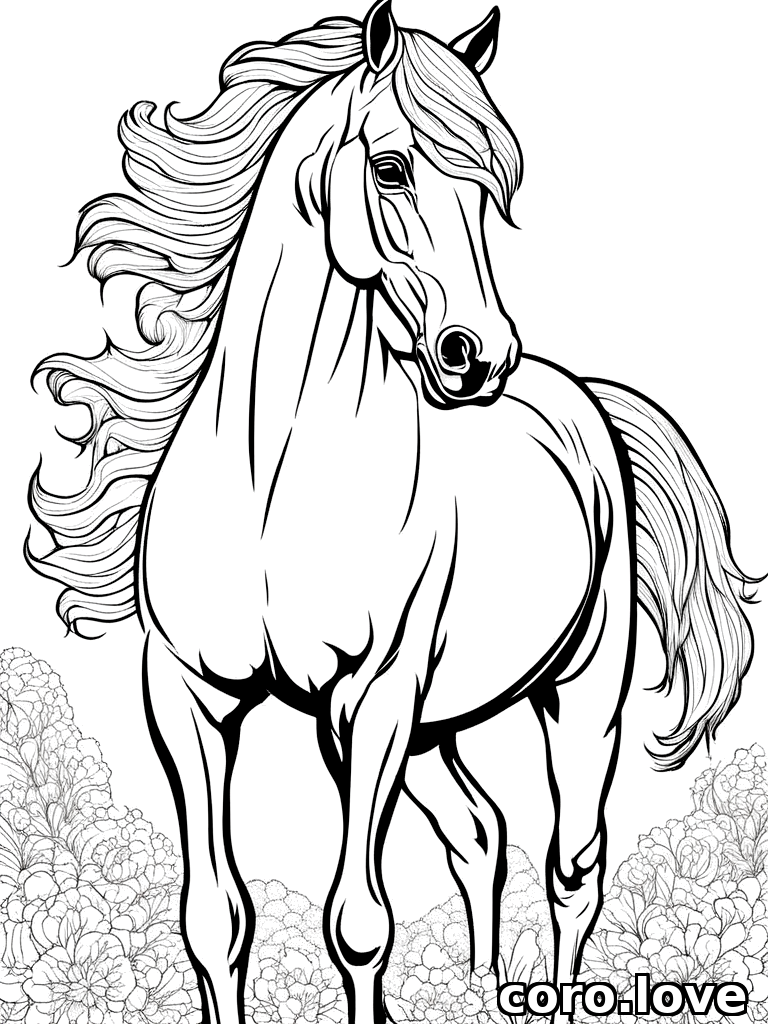 horse coloring page - Horse