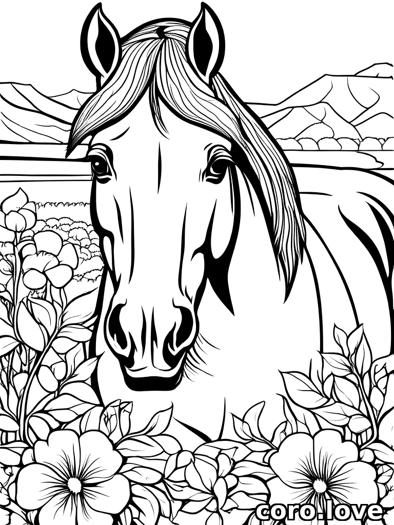 horse coloring page - Horse