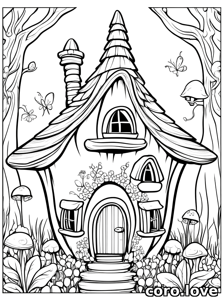 house coloring page - House