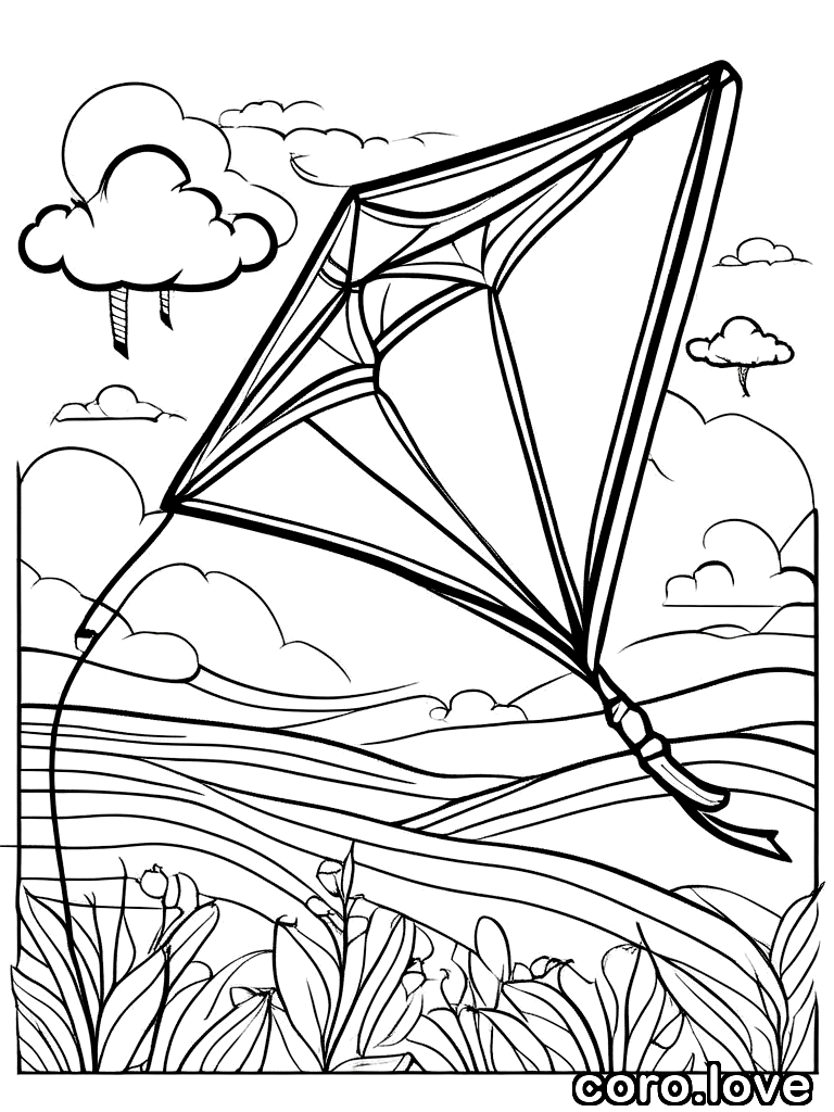 kite coloring page - Kite