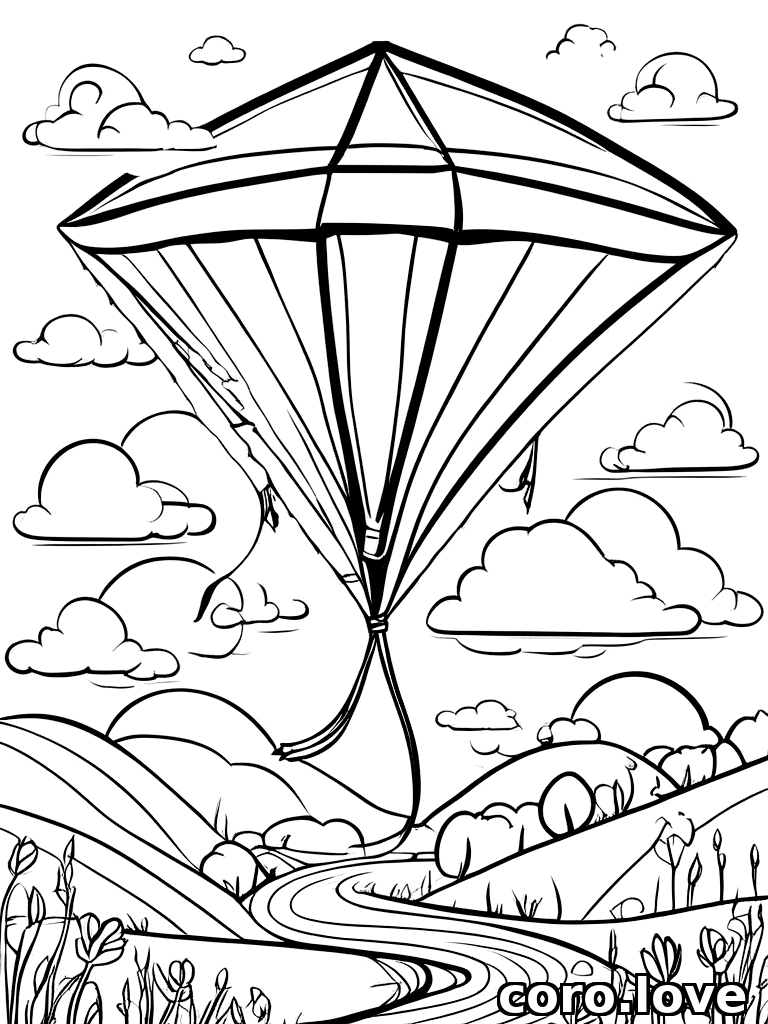 kite coloring page - Kite