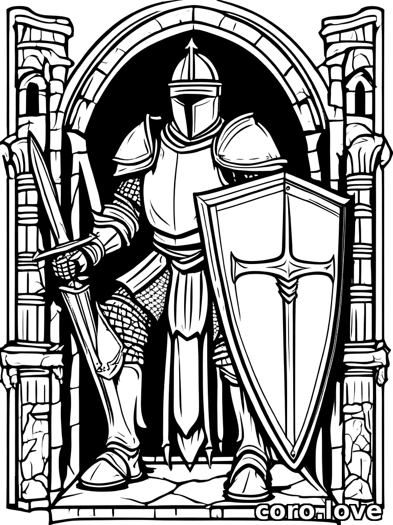 Knight coloring page - Knight