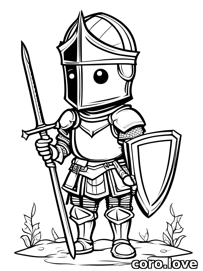 Knight coloring page - Cute Knight