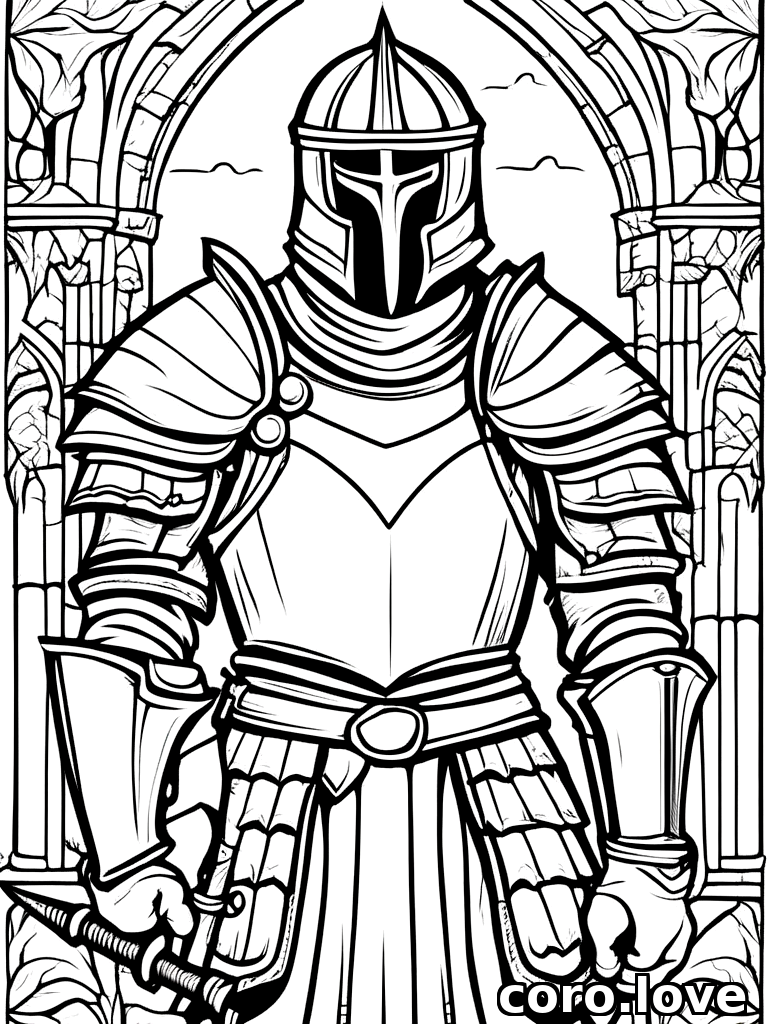 Knight coloring page - Knight