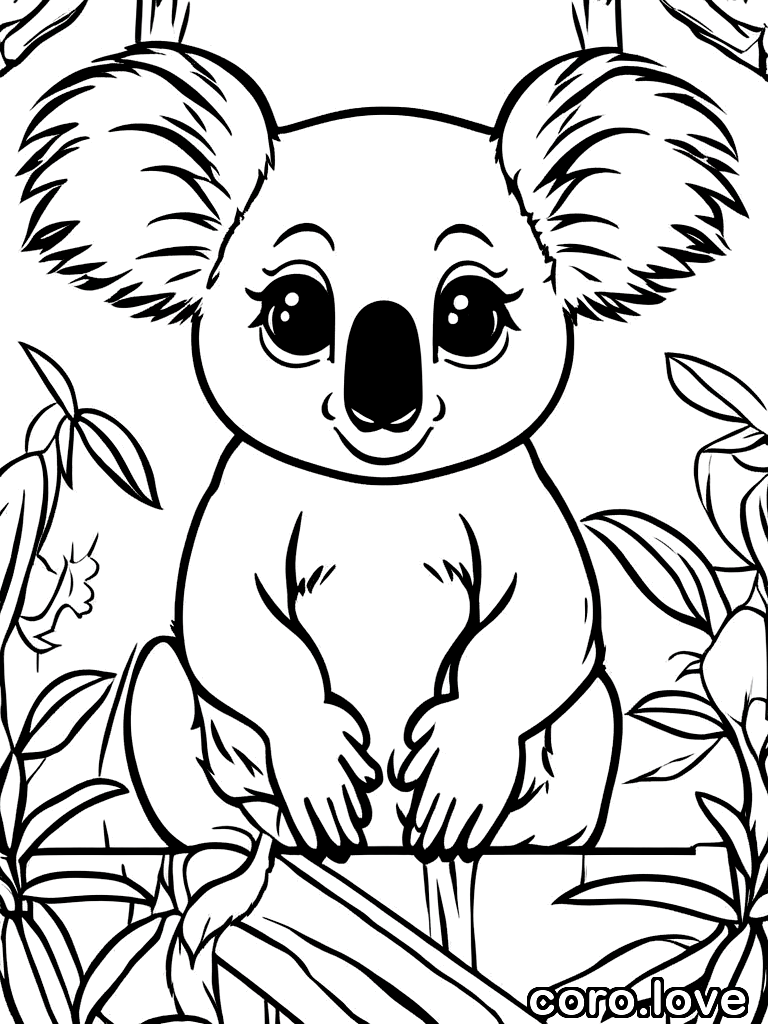 koala coloring page - Cute Koala