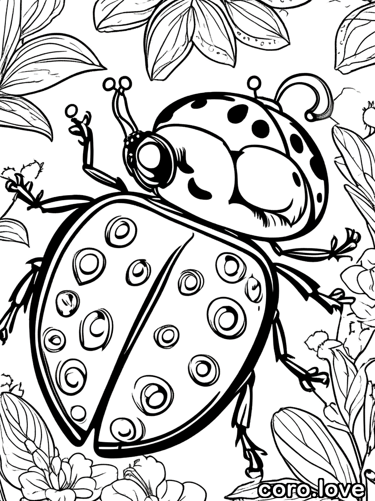 ladybug coloring page - Sweet Ladybug