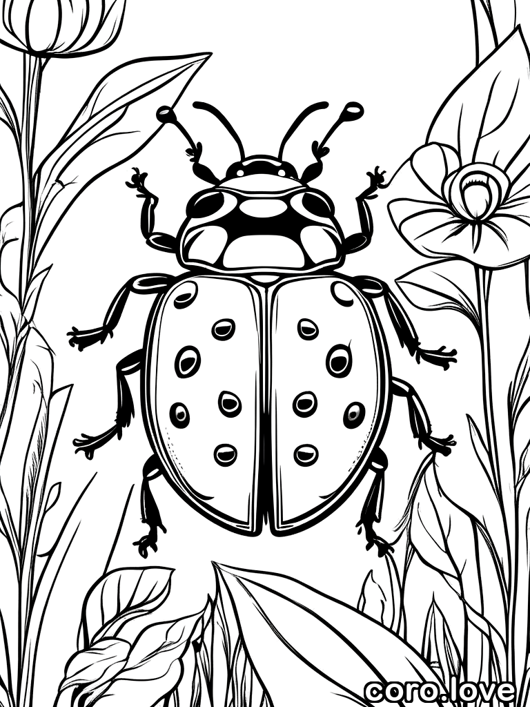 ladybug coloring page - Cute Ladybug