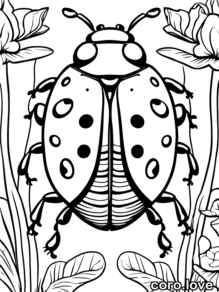 Ladybug coloring page - Happy Ladybug