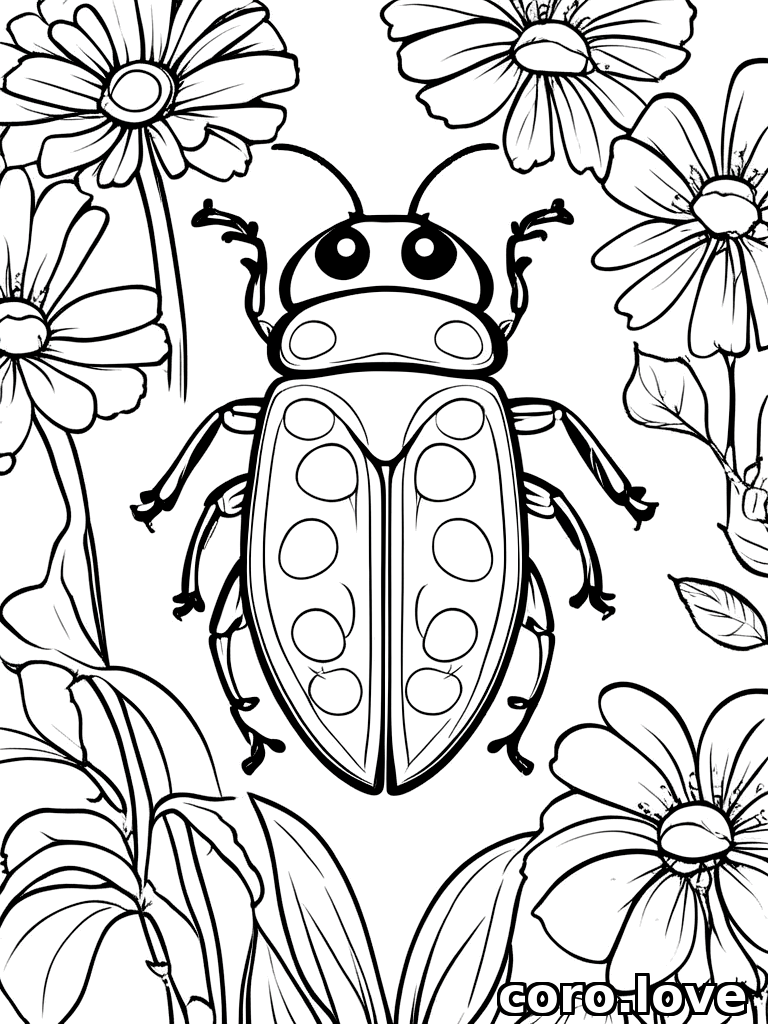 ladybug coloring page - Cute Ladybug
