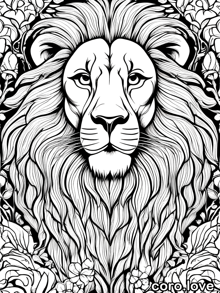 lion coloring page - Sweet Lion