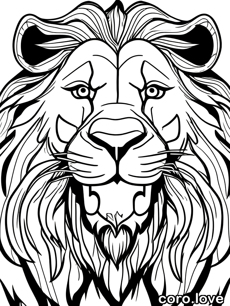 lion coloring page - Happy Lion