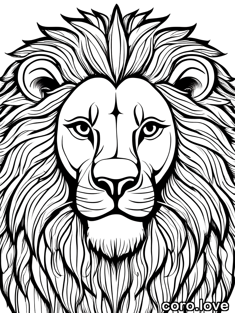 lion coloring page - Lion