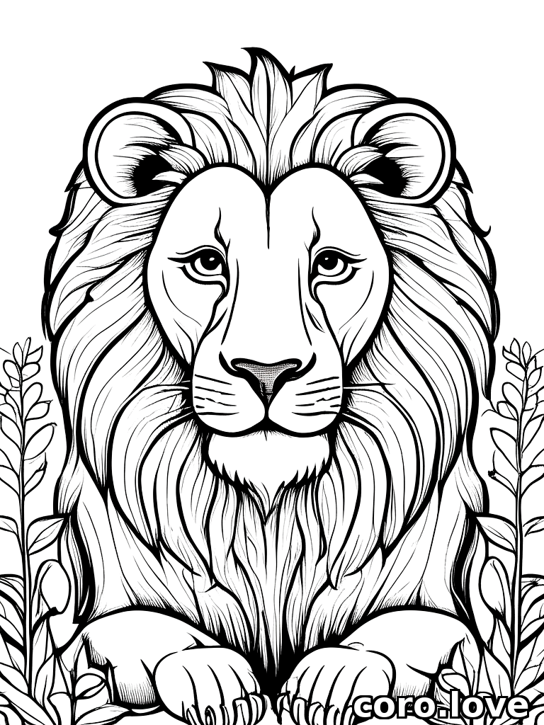 lion coloring page - Lion