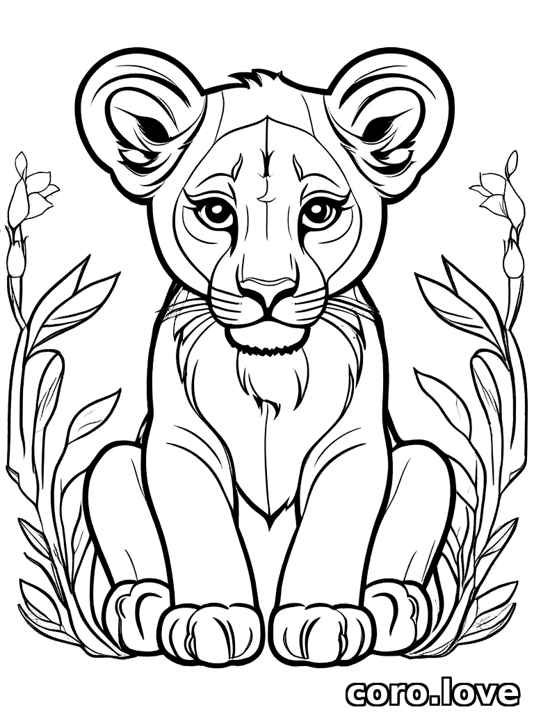 lion coloring page - Lion