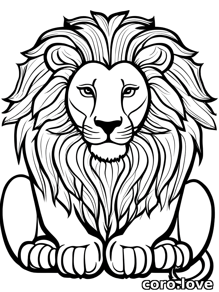 lion coloring page - Lion