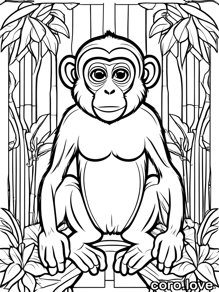 monkey coloring page - Monkey