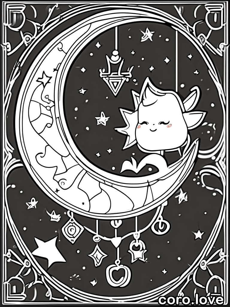 moon coloring page - Moon