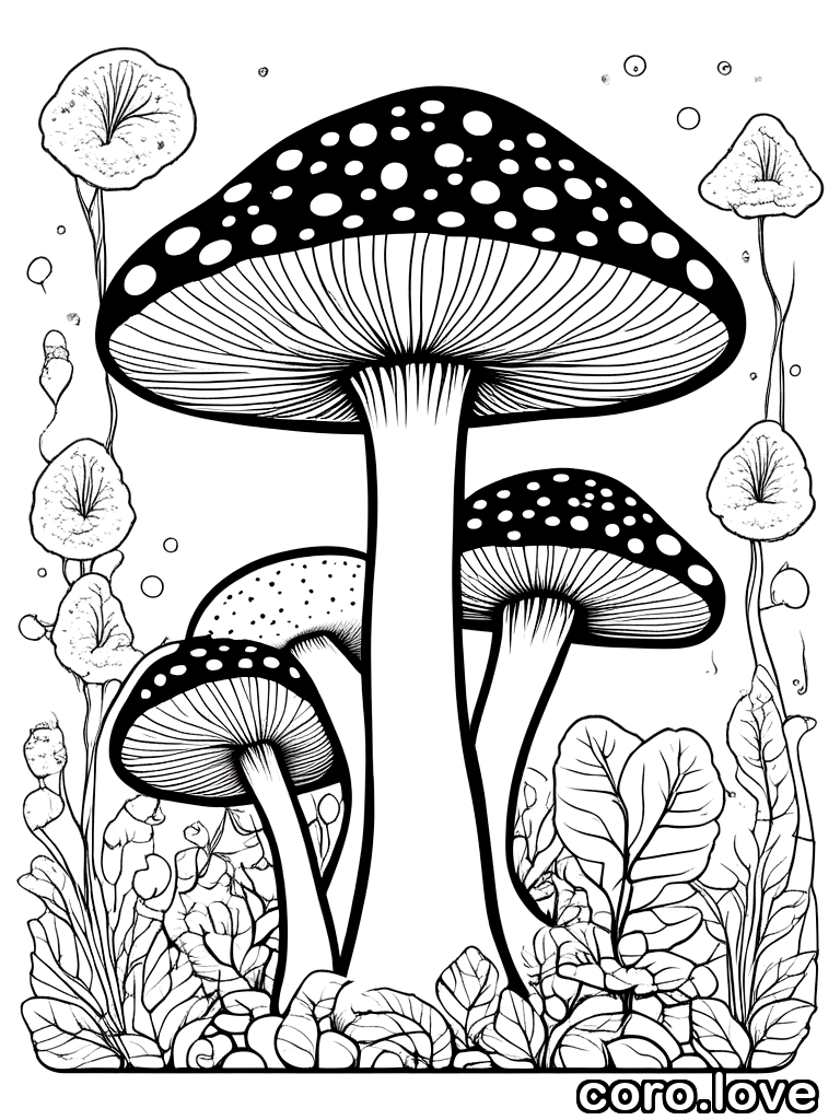 mushroom coloring page - Mushroom