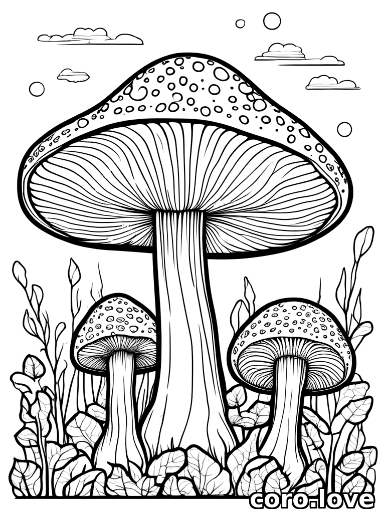 mushroom coloring page - Mushroom