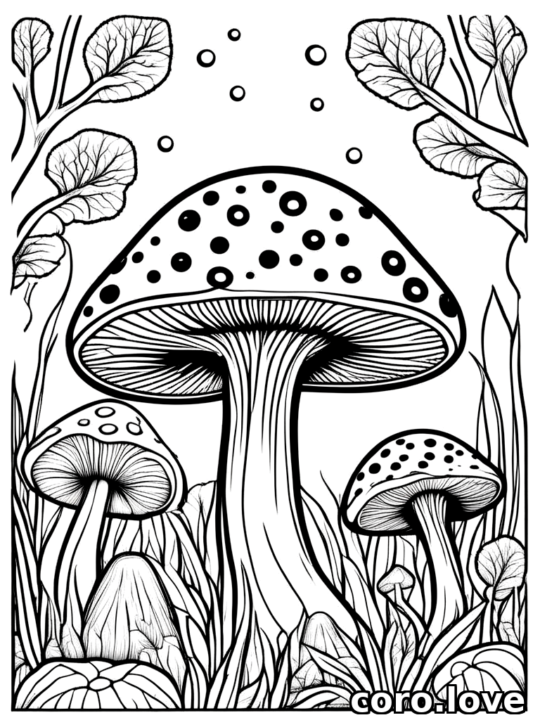 mushroom coloring page - Mushroom