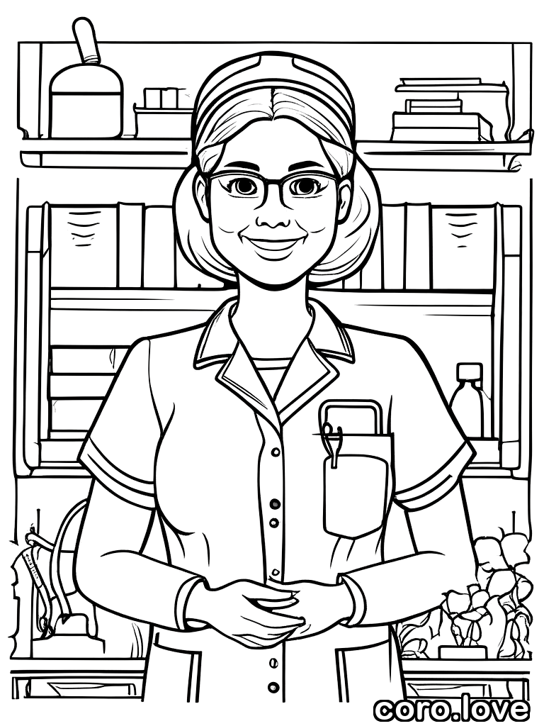 nurse coloring page - Nurse