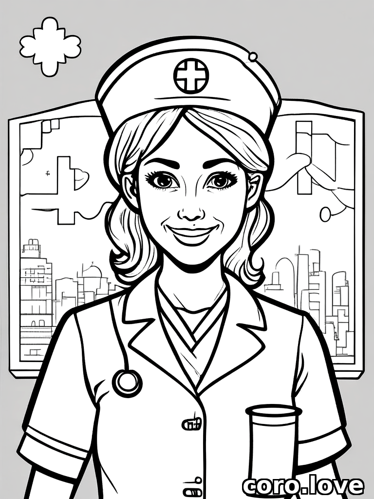 nurse coloring page - Nurse