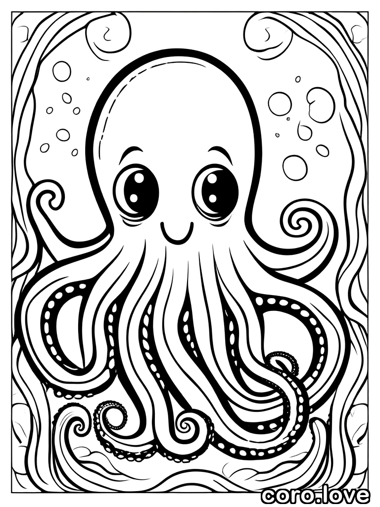 octopus coloring page - Octopus
