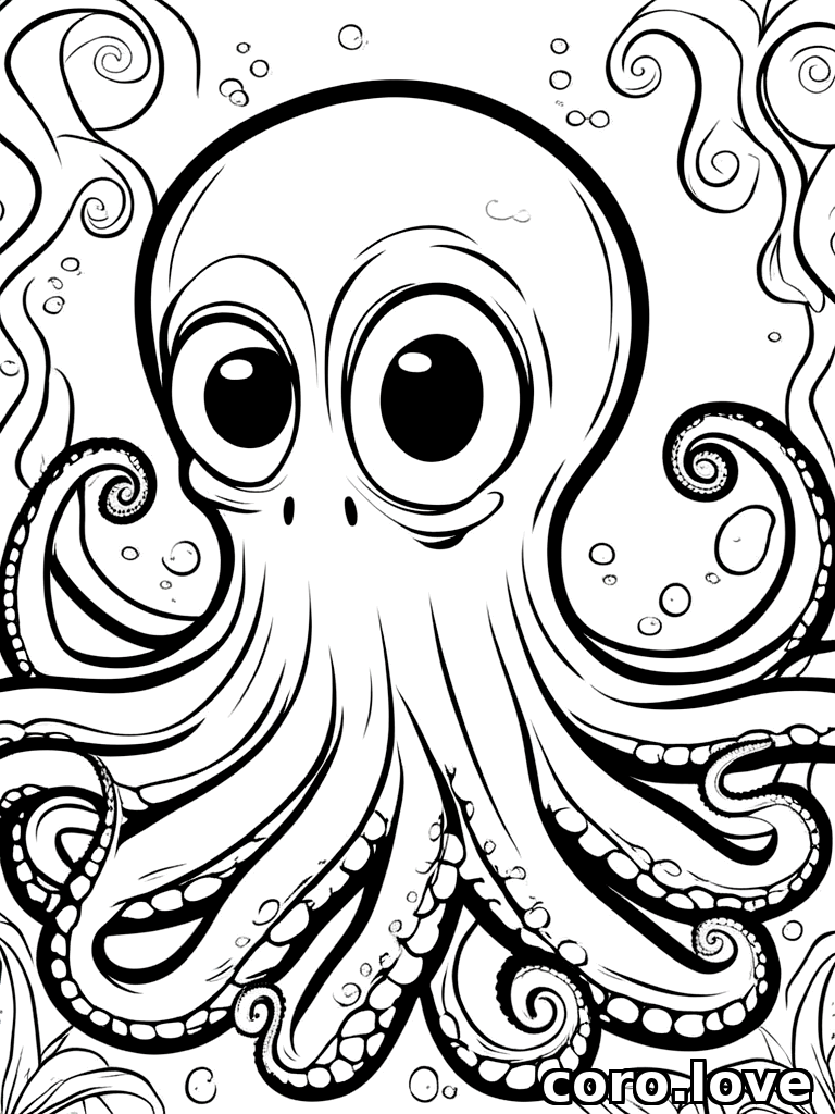 octopus coloring page - Octopus