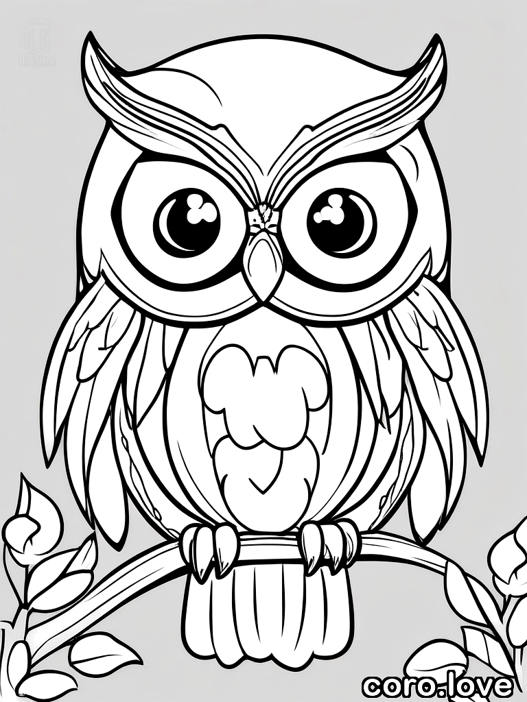 owl coloring page - Cute Owl