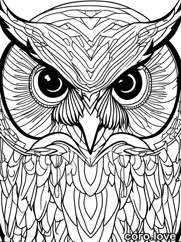 owl coloring page - Owl