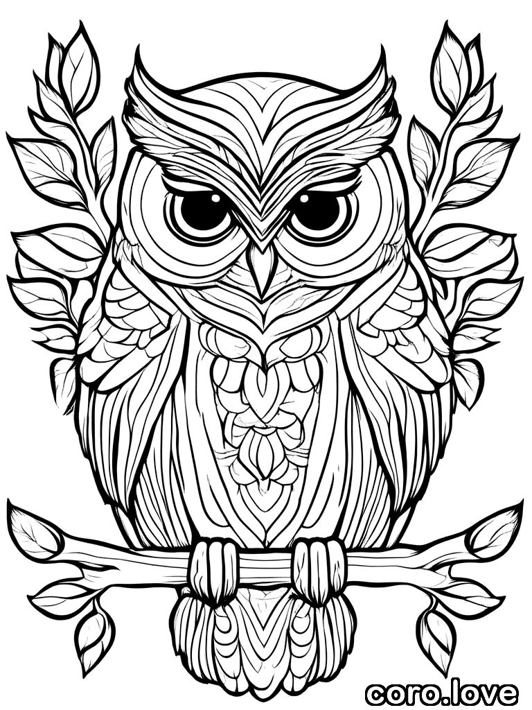 owl coloring page - Owl