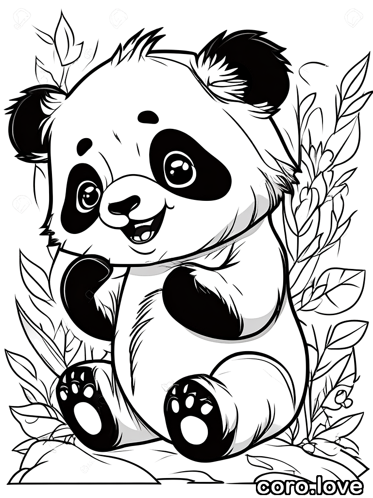 panda coloring page - Cute Panda