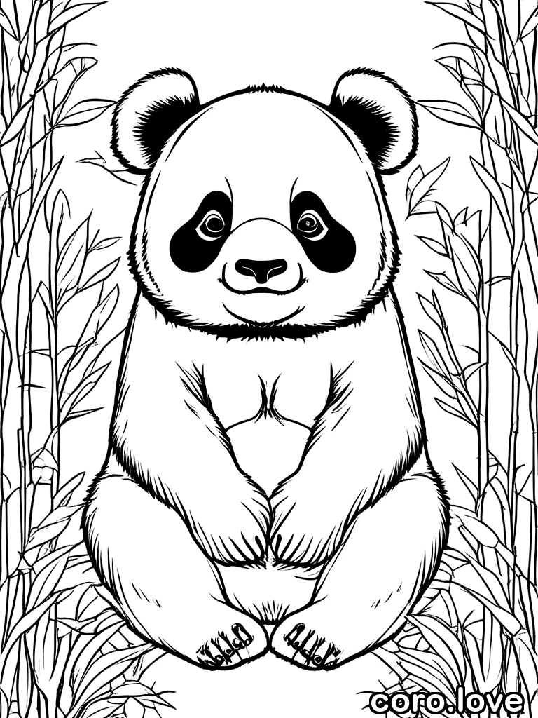 panda coloring page - Cute Panda