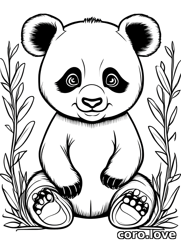 panda coloring page - Baby Panda