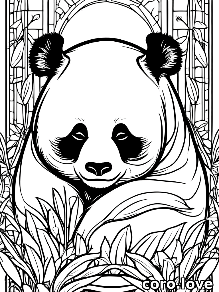 panda coloring page - Panda