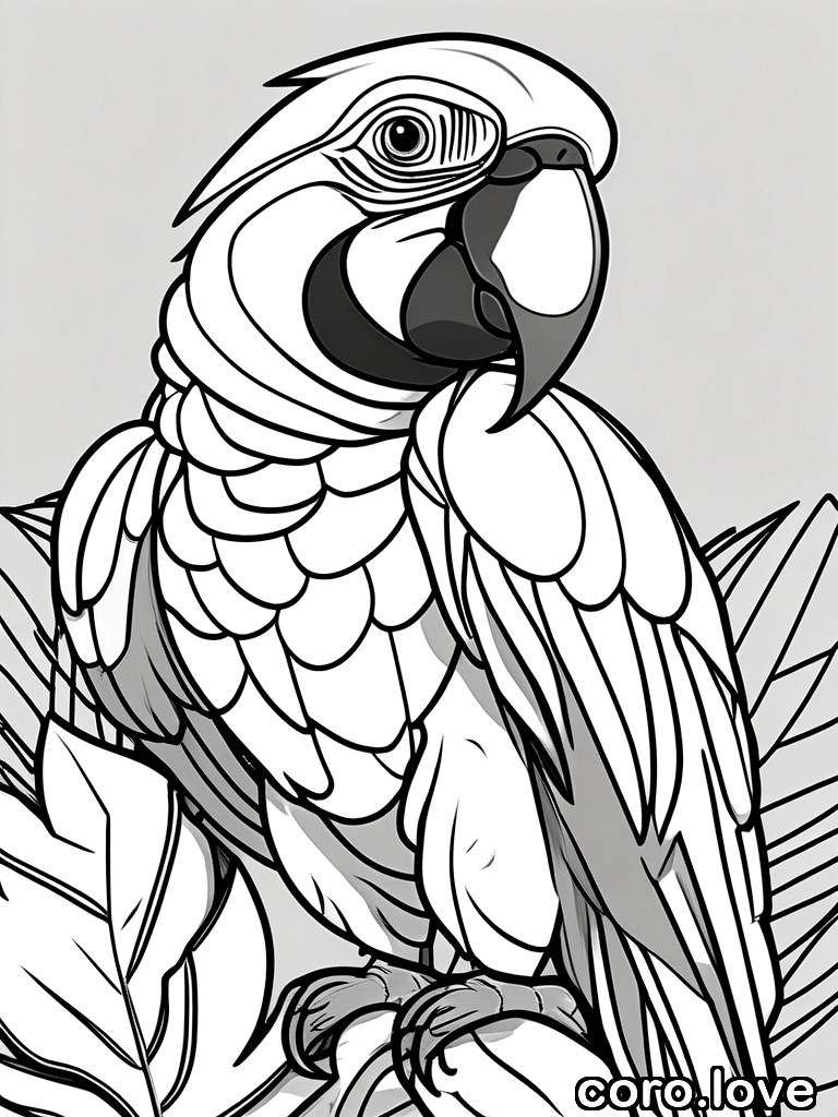 parrot coloring page - Adorable Parrot