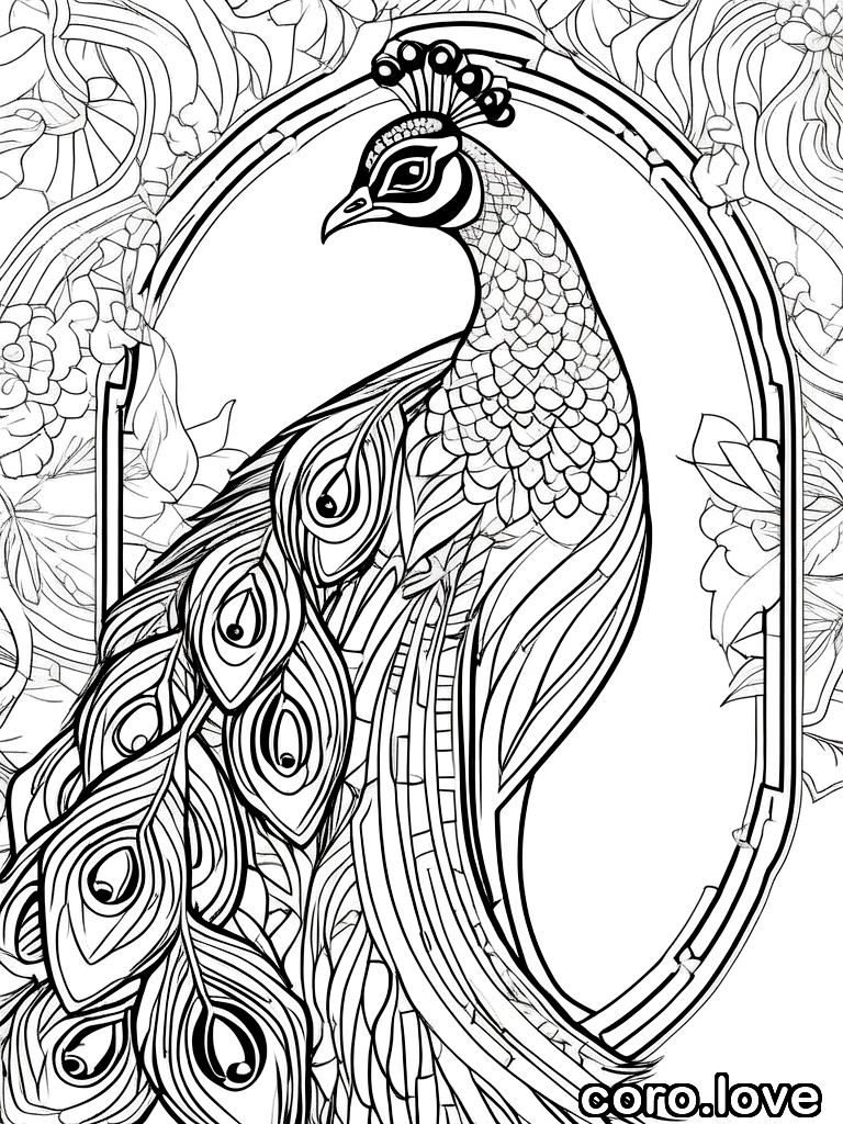 peacock coloring page - Peacock