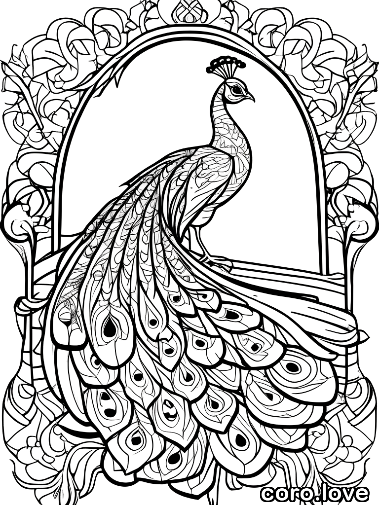 peacock coloring page - Peacock