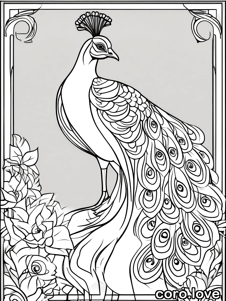 peacock coloring page - Peacock
