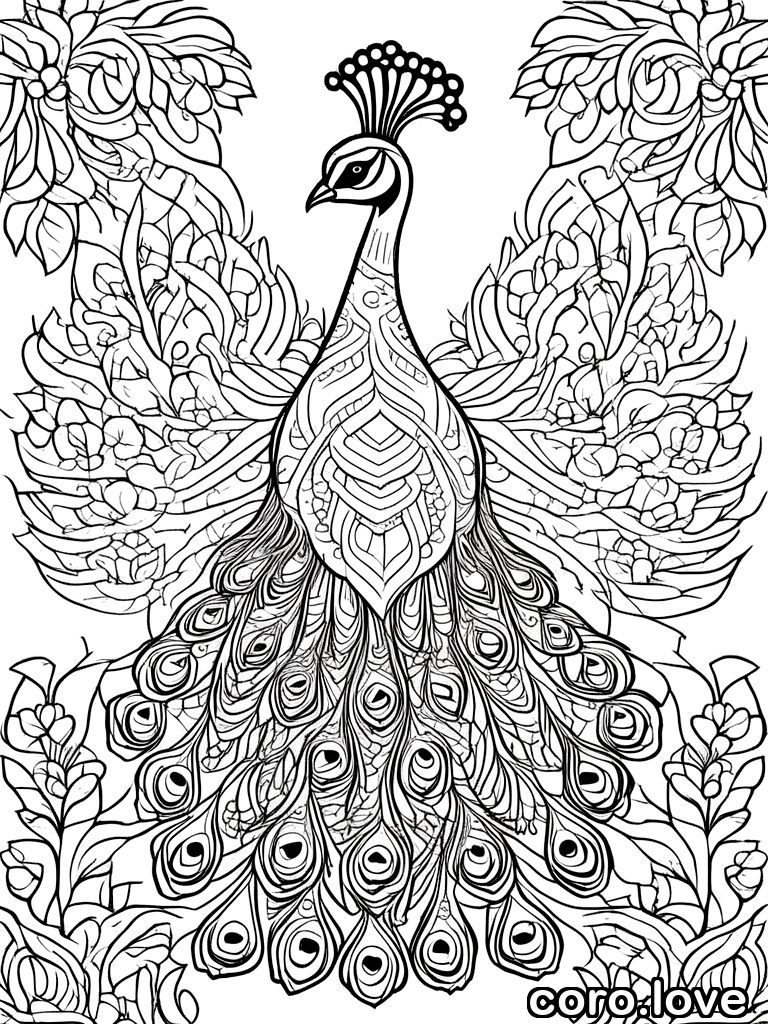 peacock coloring page - Peacock