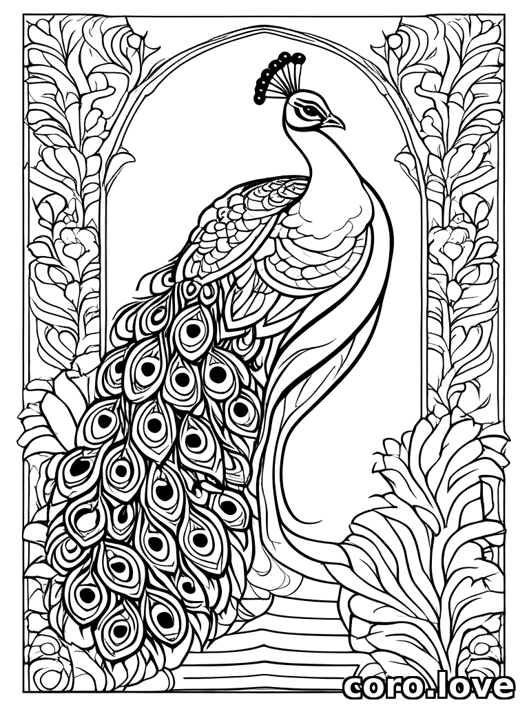 peacock coloring page - Peacock