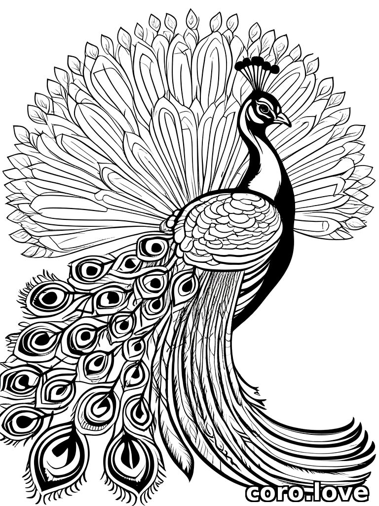 peacock coloring page - Peacock