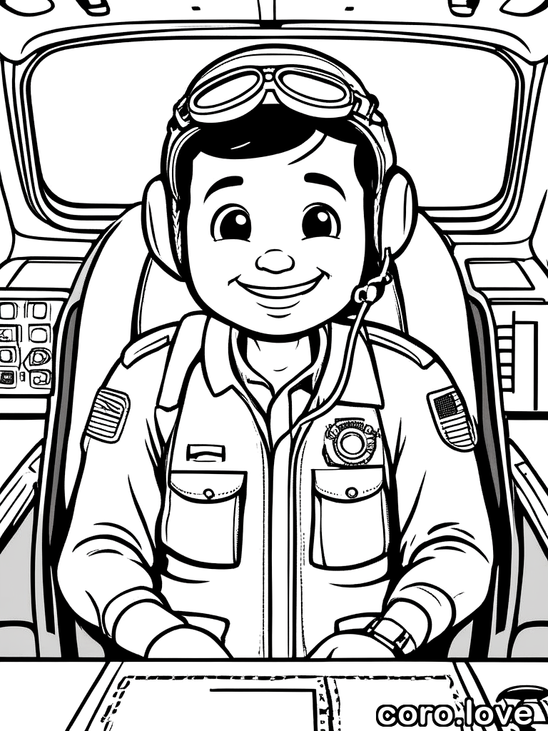 Pilot coloring page - Pilot