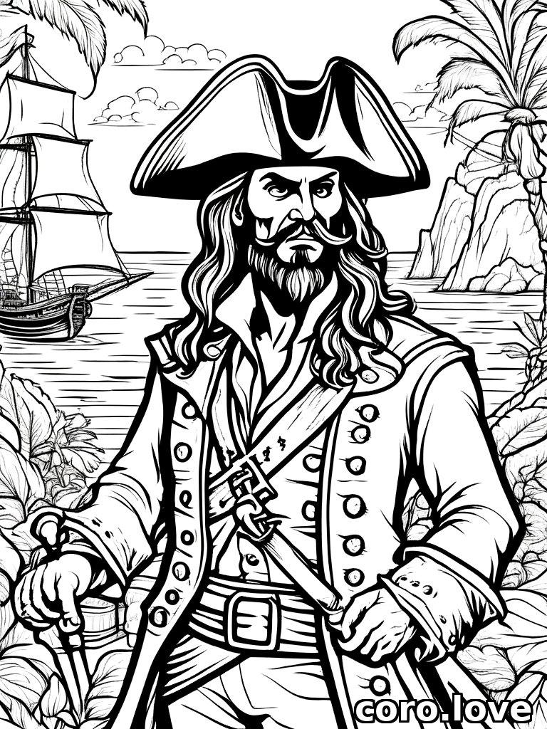 Pirate coloring page - Pirate